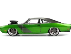 1970 Dodge Charger R/T Dark Gray Metallic and Green Metallic with Dark Gray Stripes