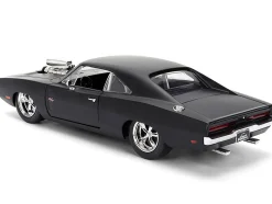 1970 Dodge Charger R/T Matt Black "Fast & Furious" (2009) Movie "Fast & Furious" Series 1/24 Diecast Model Car by Jada