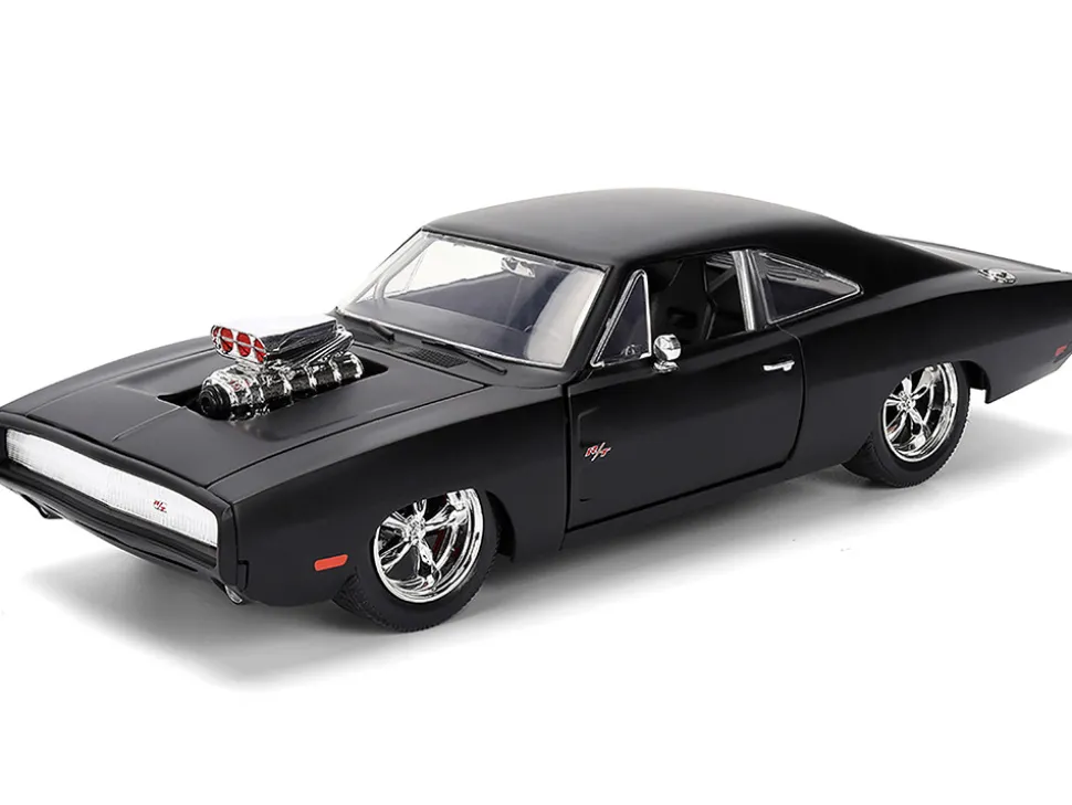 1970 Dodge Charger R/T Matt Black "Fast & Furious" (2009) Movie "Fast & Furious" Series 1/24 Diecast Model Car by Jada