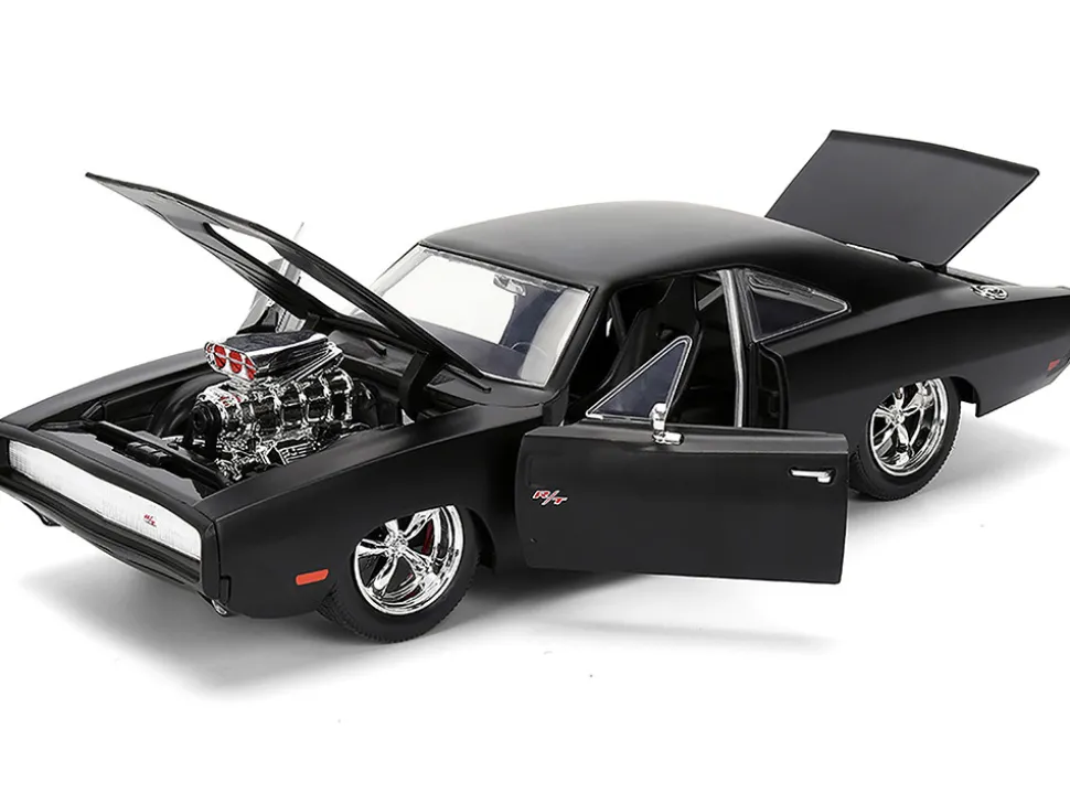 1970 Dodge Charger R/T Matt Black "Fast & Furious" (2009) Movie "Fast & Furious" Series 1/24 Diecast Model Car by Jada