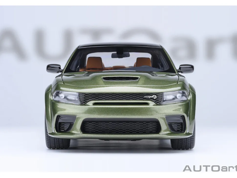 Dodge Charger SRT Hellcat Redeye F8 Green Metallic with Matt Black Top 1/18 Model Car by Autoart