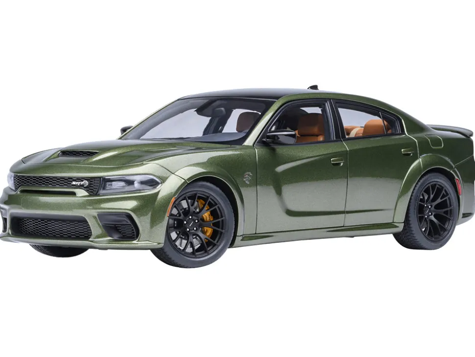 Dodge Charger SRT Hellcat Redeye F8 Green Metallic with Matt Black Top 1/18 Model Car by Autoart
