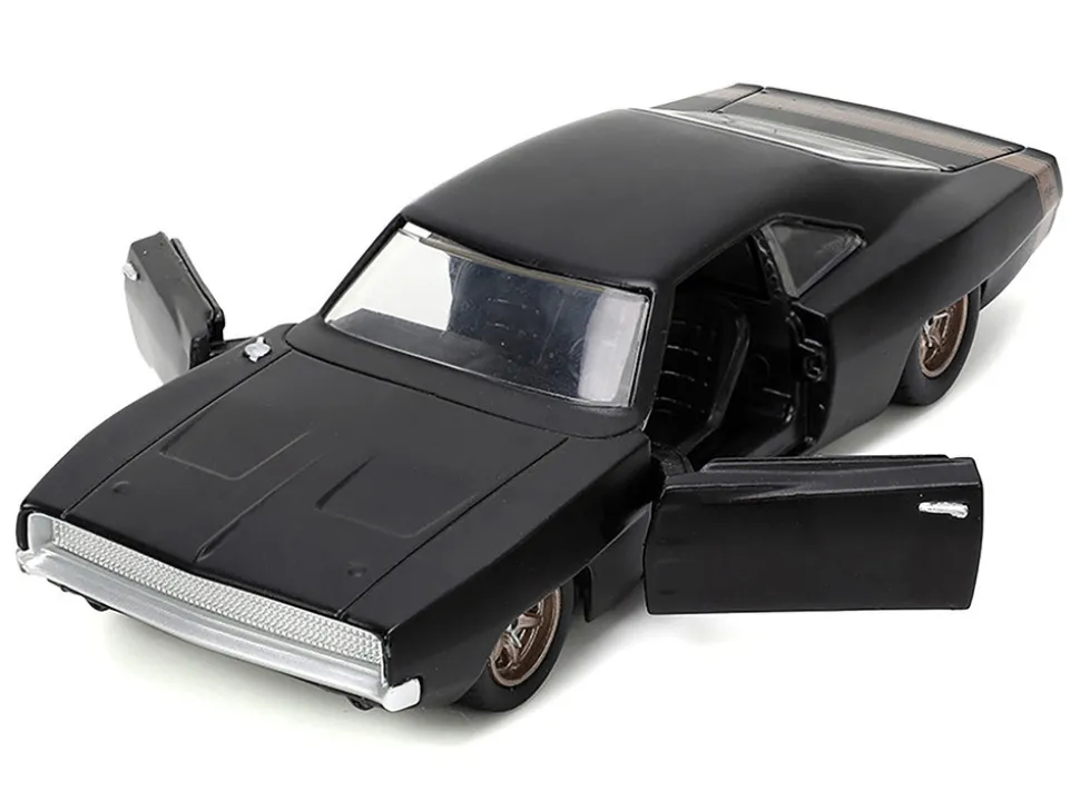 1968 Dodge Charger Widebody Matt Black with Bronze Tail Stripe "F9" (2021) Movie "Fast & Furious" Series 1/32 Diecast Model Car by Jada