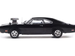 1970 Dodge Charger with Blown Engine Black 1/43 Diecast Model by IXO Models