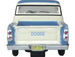 1957 Dodge D100 Sweptside Pickup Truck Ice Blue and Glacier White 1/87 (HO) Scale Diecast Model Car by Oxford Diecast