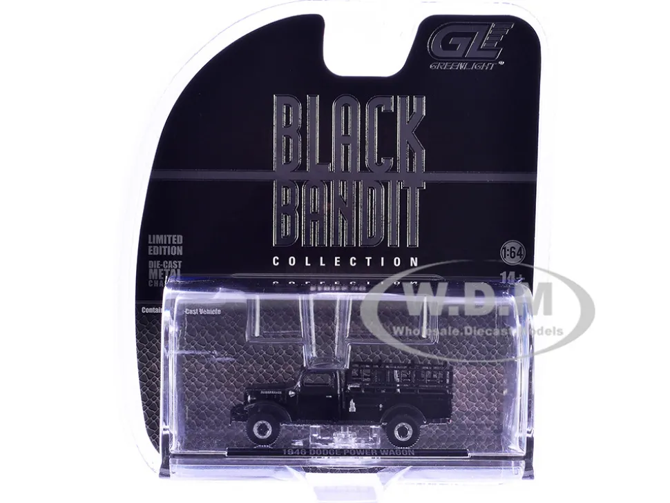 1946 Dodge Power Wagon Fire Truck Black "Black Bandit" Series 30 1/64 Diecast Model Car by Greenlight