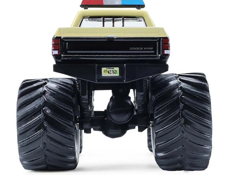 1983 Dodge Ram W350 Monster Truck "Florida Highway Patrol" Black with Cream Top and Stripes "Kings of Crunch - Hot Pursuit" Special Edition 1/64 Diecast Model Car by Greenlight