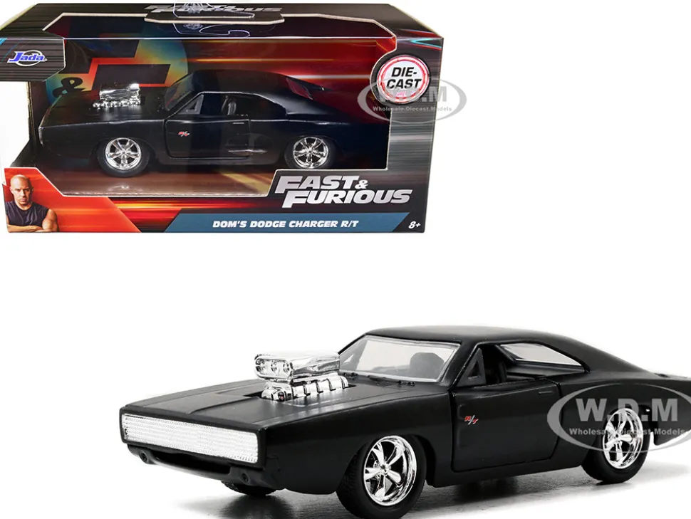 Dom's Dodge Charger R/T Matt Black Fast & Furious Movie 1/32 Diecast Model Car Jada 97214