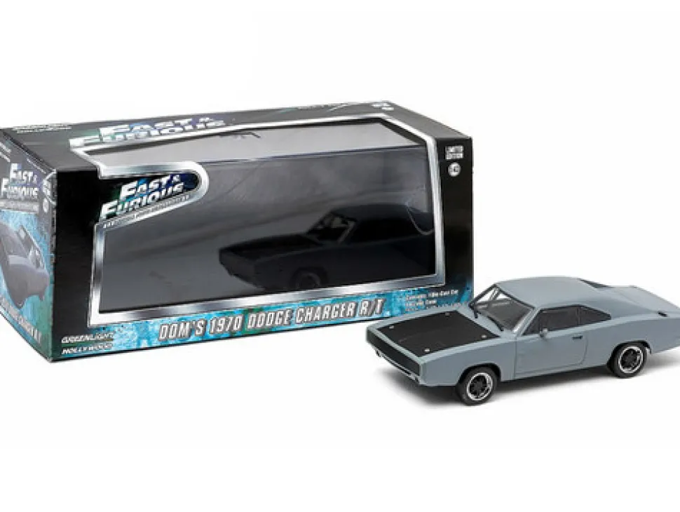 Dom's 1970 Dodge Charger R/T Primered Grey "Fast and Furious" Movie (2009) 1/43 Diecast Car Model Greenlight 86217