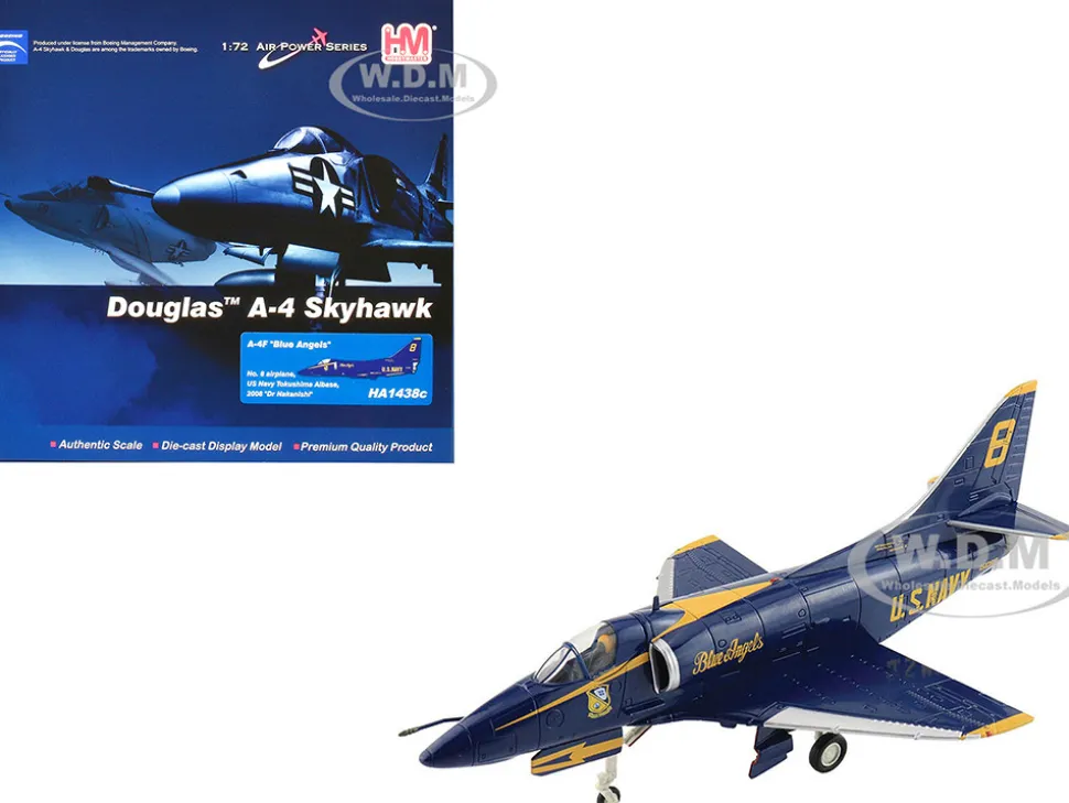 Douglas A-4F Skyhawk Aircraft "Blue Angels, Tokushima Airbase, Dr. Nakanishi, #8" (2008) United States Navy "Air Power Series" 1/72 Diecast Model by Hobby Master