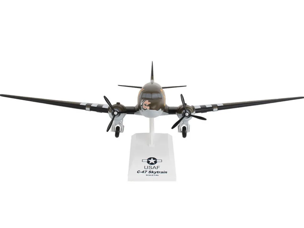 Douglas C-47 Skytrain Transport Aircraft "Stoy Hora, United States Army Air Forces" (292717) Olive Drab (Snap-Fit) 1/80 Plastic Model by Skymarks