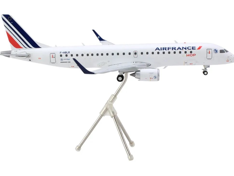 Embraer ERJ-190 Commercial Aircraft "Air France Hop" (F-HBLN) White with Striped Tail "Gemini 200" Series 1/200 Diecast Model Airplane by GeminiJets