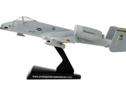 Fairchild Republic A 10 Thunderbolt II Warthog Aircraft 163rd Fighter Squadron Blacksnakes United States Air Force 1/140 Diecast Model Airplane Postage Stamp PS5375-3