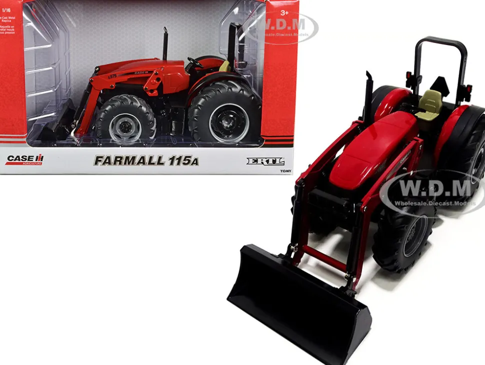 Farmall 115A Tractor L575 Loader Red Black Case IH Agriculture 1/16 Diecast Model ERTL TOMY 44254