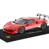2023 Ferrari 296 Challenge #32 "Launch Version" Red with White Stripes with DISPLAY CASE Limited Edition to 296 pieces Worldwide 1/18 Model Car by BBR