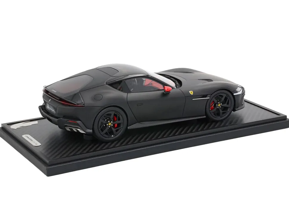 Ferrari 12Cilindri with Panoramic Roof Matt Black with DISPLAY CASE Limited Edition to 48 pieces Worldwide 1/18 Model Car by BBR