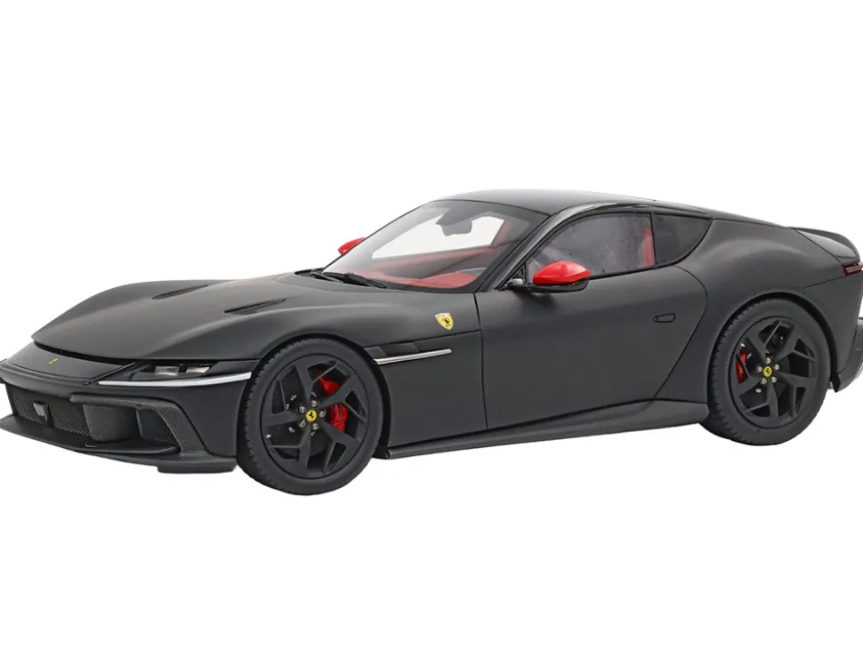 Ferrari 12Cilindri with Panoramic Roof Matt Black with DISPLAY CASE Limited Edition to 48 pieces Worldwide 1/18 Model Car by BBR
