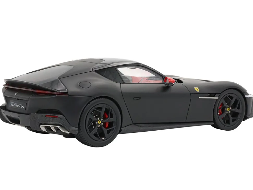 Ferrari 12Cilindri with Panoramic Roof Matt Black with DISPLAY CASE Limited Edition to 48 pieces Worldwide 1/18 Model Car by BBR