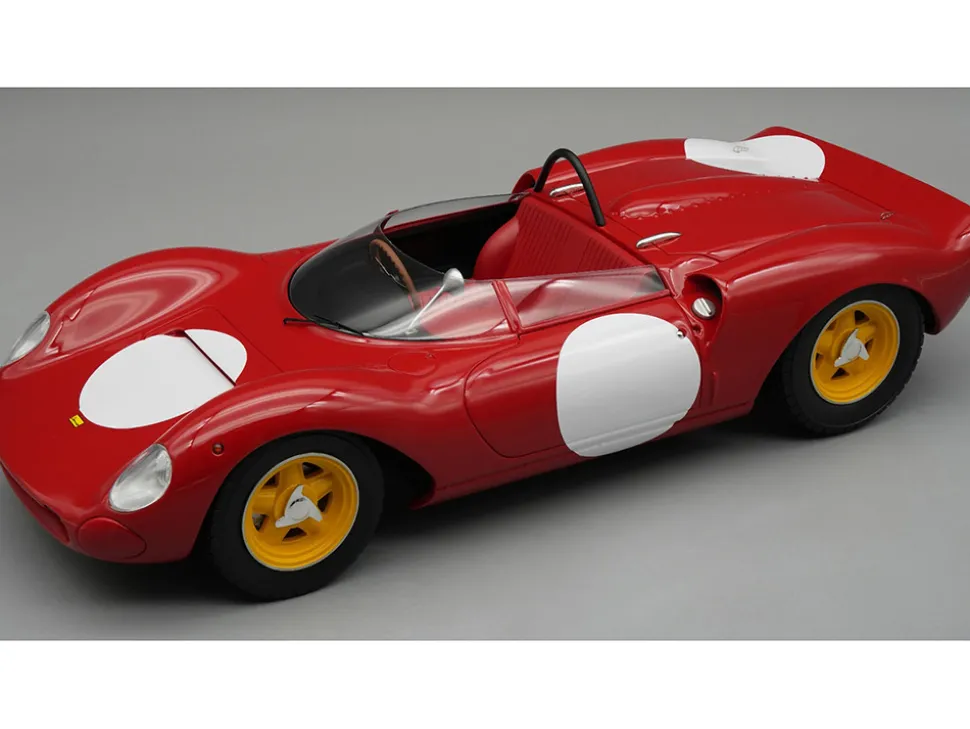 Ferrari 206 Dino SP "Press Version SEFAC" (1965) Red with Blank Number Graphics "Mythos Series" Limited Edition to 35 pieces Worldwide 1/18 Model Car by Tecnomodel