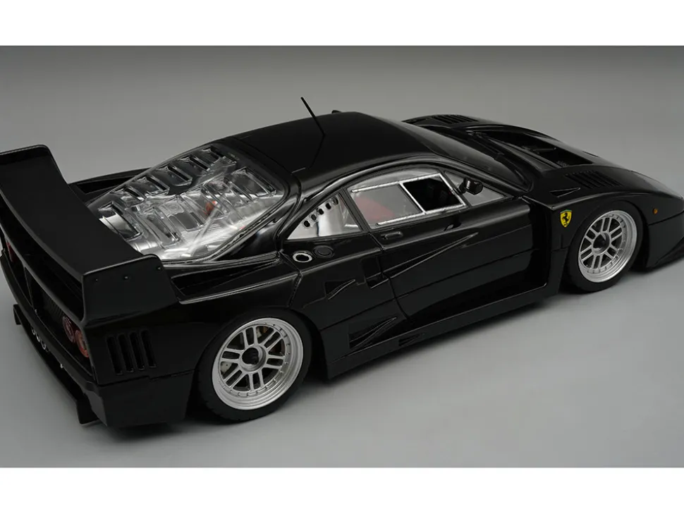 Ferrari F40 LM Black with Silver Enkei Rims "Press Version" (1996) "Mythos Series" Limited Edition to 40 pieces Worldwide 1/18 Model Car by Tecnomodel