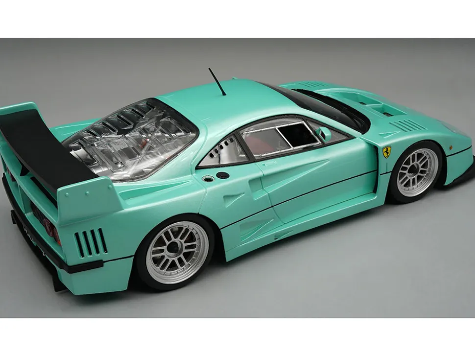 1996 Ferrari F40 LM "Press Version" Light Blue Metallic with Display Case "Mythos Series" Limited Edition to 40 pieces Worldwide 1/18 Model Car by Tecnomodel