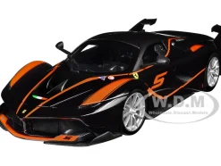 Ferrari FXX-K #5 Fu Songyang Black Gray Top Orange Stripes 1/18 Diecast Model Car Bburago 16010