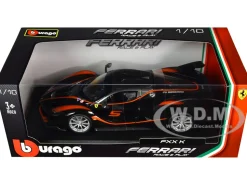 Ferrari FXX-K #5 Fu Songyang Black Gray Top Orange Stripes 1/18 Diecast Model Car Bburago 16010