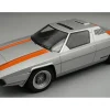 1976 Ferrari 308 GT Rainbow By Bertone Silver Metallic with Orange Stripes "Mythos Series" Limited Edition to 35 pieces Worldwide 1/18 Model Car by Tecnomodel