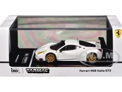 Ferrari 458 Italia GT3 White with Gold Wheels "Road64" Series 1/64 Diecast Model Car by Tarmac Works