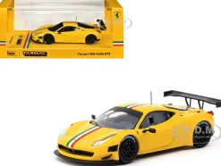 Ferrari 458 Italia GT3 Yellow with Italian Flag Stripes