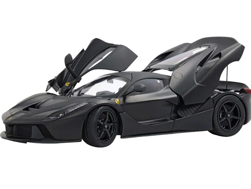 Ferrari LaFerrari Matt Black With Display Case Limited Edition to 78 pieces Worldwide 1/18 Diecast Model Car by BBR