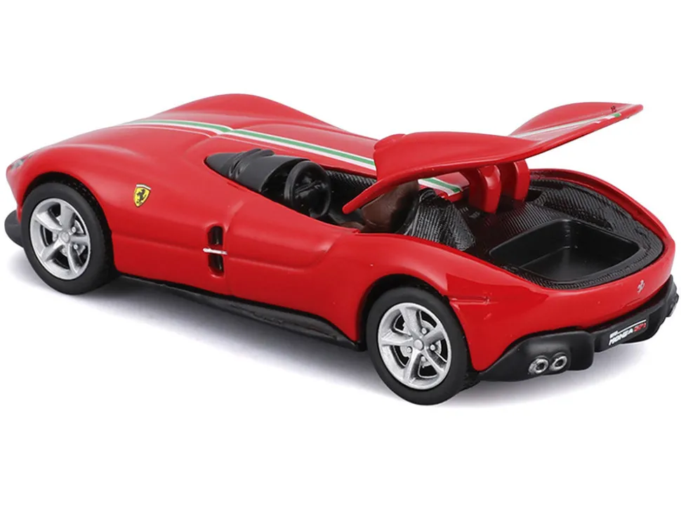 Ferrari Monza SP1 Red with Italian Flag Stripes "Speed Icons" Series 1/64 Diecast Model Car by Maisto