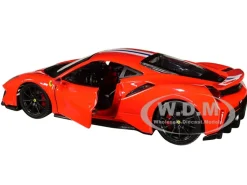 Ferrari 488 Pista Red White Blue Stripes 1/24 Diecast Model Car Bburago 26026