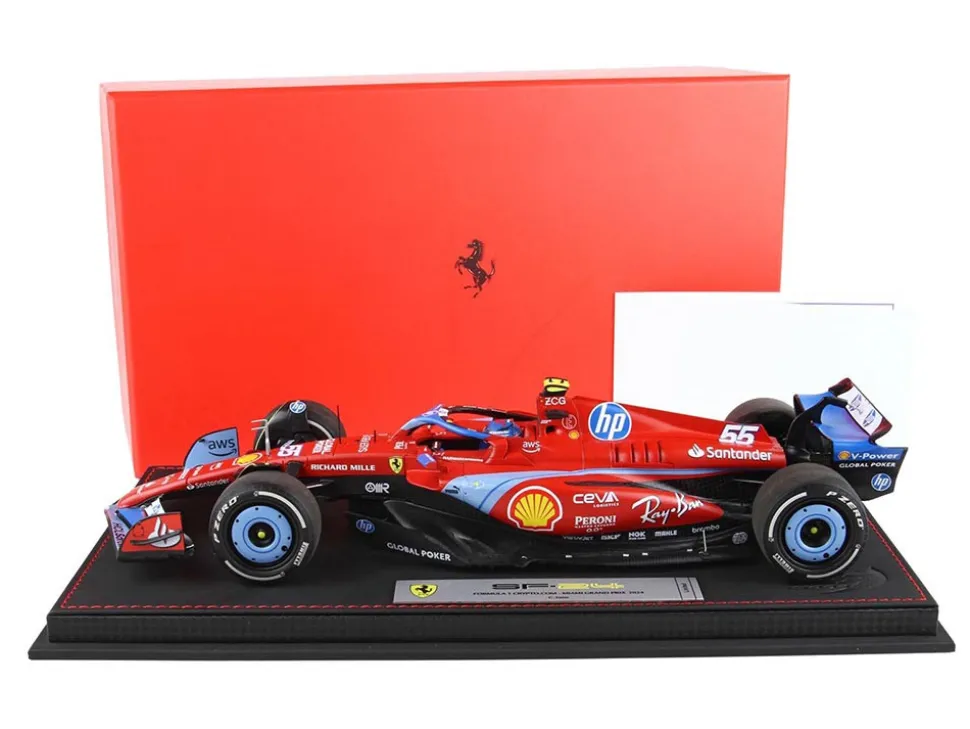 Ferrari SF-24 #55 Carlos Sainz Formula One F1 "Miami GP" (2024) Limited Edition to 96 pieces Worldwide 1/18 Diecast Model Car by BBR