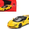 Ferrari SF90 Giallo Modena Yellow with Black Top 1/64 Diecast Model Car by BBR