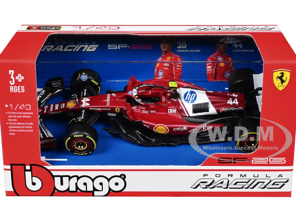 Ferrari SF-25 #44 Lewis Hamilton Formula One F1 "World Championship" (2025) 1/43 Diecast Model Car by Bburago