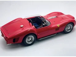 Ferrari 330 TRI-LM (No Roll-Bar - Lower Windshield) "Press Version 1962" Rosso Corsa Red "Mythos Series" with Display Case Limited Edition to 50 pieces Worldwide 1/18 Model Car by Tecnomodel