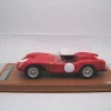 Ferrari 250 TR Pontoon-Fender "Press Clienti Corsa 1958" Rosso Corsa Red with White Circle Graphics "Mythos Series" with Display Case Limited Edition to 40 pieces Worldwide 1/18 Model Car by Tecnomodel