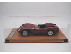 1958 Ferrari 250 TR Pontoon-Fender "Street Version" Rosso Mugello Red with Blue Nose Stripe "Mythos Series" with Display Case Limited Edition to 35 pieces Worldwide 1/18 Model Car by Tecnomodel