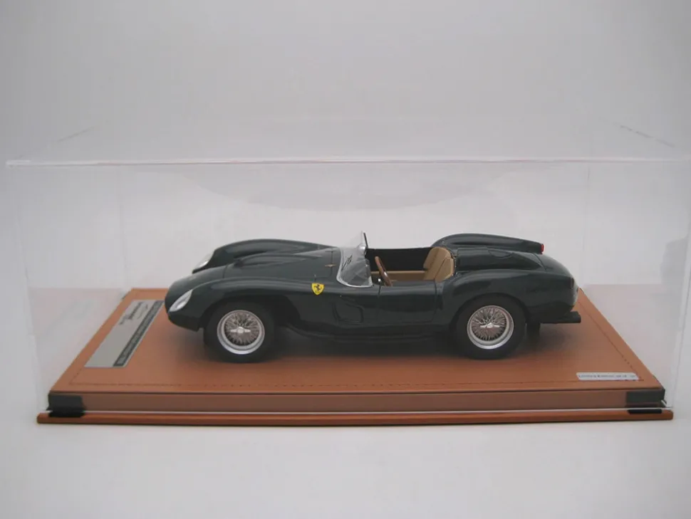 1958 Ferrari 250 TR Pontoon-Fender "Street Version" Green "Mythos Series" with Display Case Limited Edition to 30 pieces Worldwide 1/18 Model Car by Tecnomodel