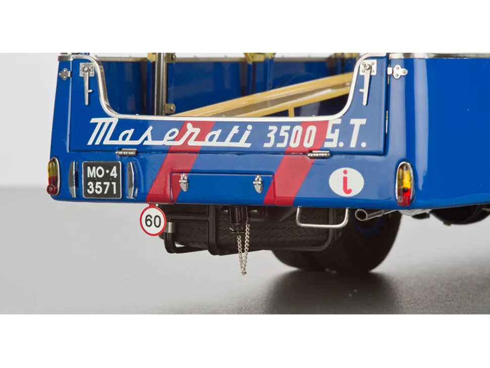 Fiat 642 RN2 Bartoletti Car Transporter "Maserati Racing" Blue and Cream 1/18 Diecast Model Car by CMC
