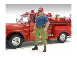 Firefighters 6 piece Figure Set 4 Males 1 Dog 1 Accessory 1/18 Scale Models American Diorama 76318-76319-76320-76321
