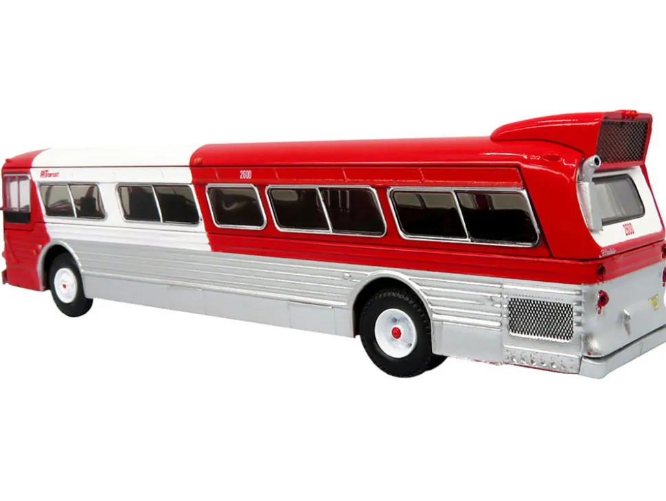 Flxible 53102 New Look Transit Bus "Pittsburgh Area Transit" Red and White "Vintage Bus & Motorcoach Collection" Limited Edition 1/87 (HO) Diecast Model by Iconic Replicas