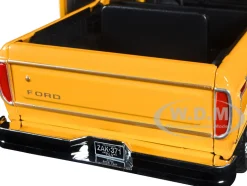 1978 Ford Bronco Custom Open Top Yellow with Timeless Legends Series 1/24 Diecast Model Car Motormax 79374y