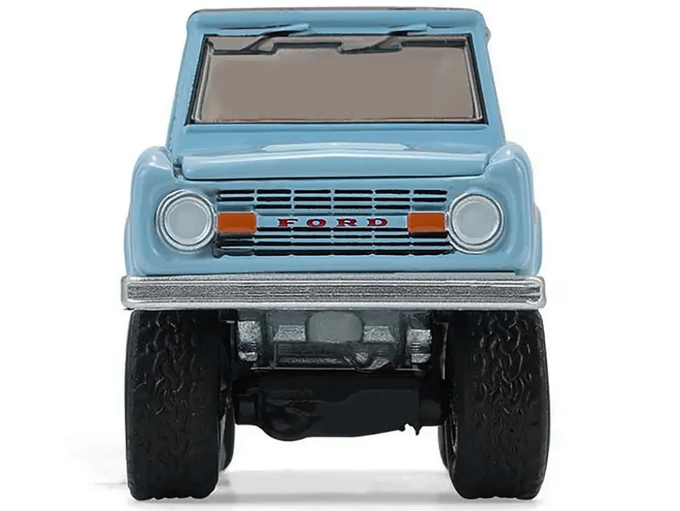 1972 Ford Bronco Custom SUV Light Blue with Black Top "Barrett-Jackson" Series 16 1/64 Diecast Model Car by Greenlight