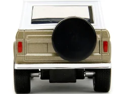 1973 Ford Bronco Gold Metallic with White Top and Groot Diecast Figure Guardians of the Galaxy Marvel Series 1/32 Diecast Model Car Jada 34415