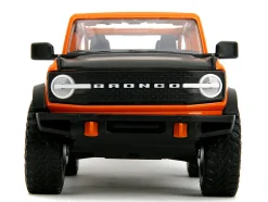 2021 Ford Bronco Open-Top Orange with Black Stripes and Hood with Extra Wheels