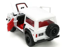 1973 Ford Bronco #008 White with Red and Black Stripes and Red Interior with Extra Wheels Just Trucks Series 1/24 Diecast Model Car Jada 34181
