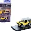 1969 Ford Bronco Yellow with Black Stripes and Gray Top Limited Edition to 6380 pieces Worldwide 1/64 Diecast Model Car by M2 Machines