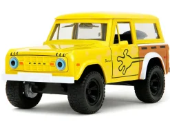 1973 Ford Bronco Yellow with Graphics and SpongeBob SquarePants Diecast Figure 